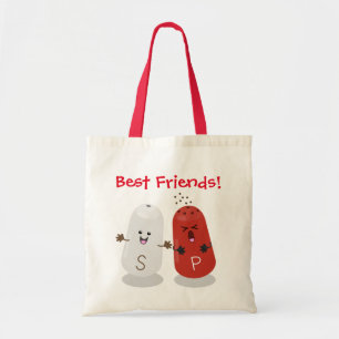 Cute kawaii salt and pepper shakers cartoon tote bag