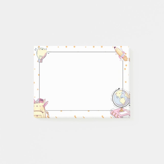 Cute Kawaii School Supplies Teacher Gift Post-it Notes (Front)