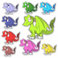 Cute Kawaii SD Furry Dragons Fantasy Illustration