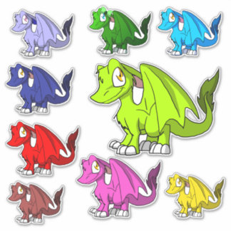 Cute Kawaii SD Furry Dragons Fantasy Illustration
