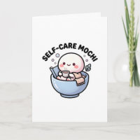 Cute Kawaii Self-Care Mochi Get Well Soon Greeting