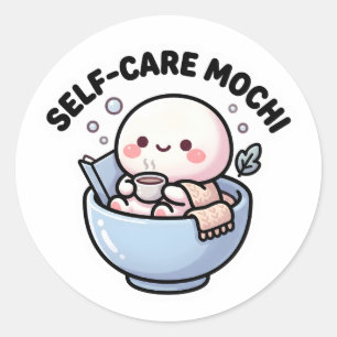 Cute Kawaii Self-Care Mochi Sticker