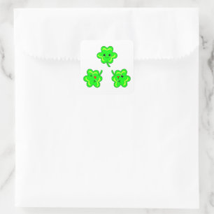 Cute & Kawaii Shamrocks St. Patrick's Day Square Sticker