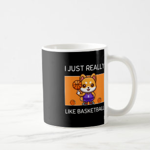 Cute Kawaii Shiba Inu I Just Really Like Basketbal Coffee Mug