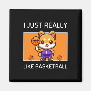 Cute Kawaii Shiba Inu I Just Really Like Basketbal Magnet