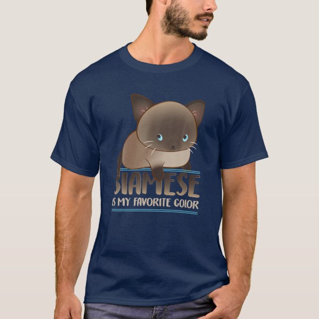 Cute Kawaii Siamese Cat T-Shirt (Front)