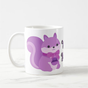 Cute Kawaii Sitting Lavender Squirrel Mug