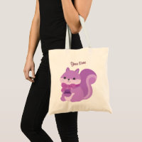 Cute Kawaii Sitting Lavender Squirrel Tote Bag