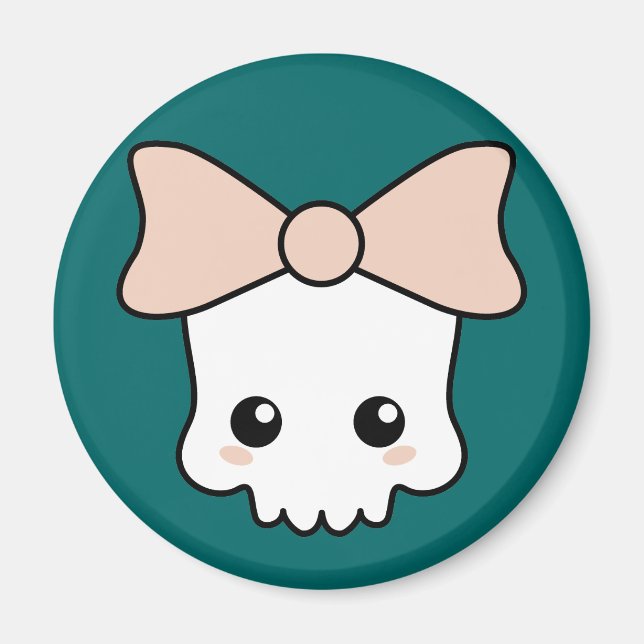 Cute Kawaii Skull Magnet (Front)