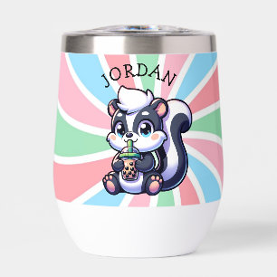 Cute Kawaii Skunk with Bubble Tea Personalised