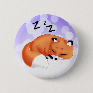 Cute Kawaii Sleeping cartoon fox 6 Cm Round Badge