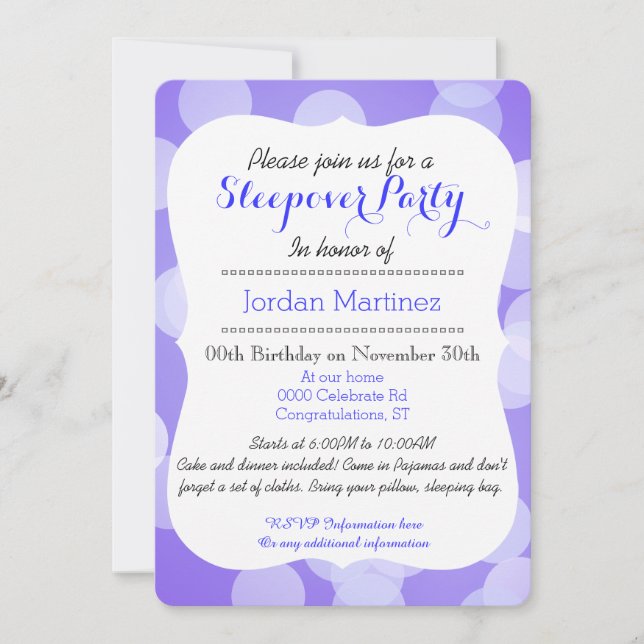 Cute Kawaii sleeping red fox sleepover party Invitation (Front)