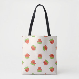 Cute Kawaii Slime Monster Expressions Pattern Tote Bag