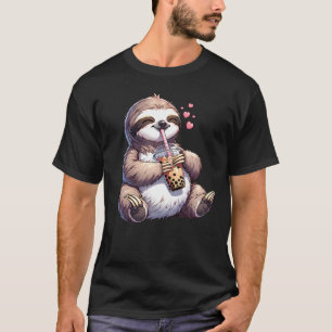 Cute Kawaii Sloth Drink Bubble Tea Milk Tea Lover T-Shirt