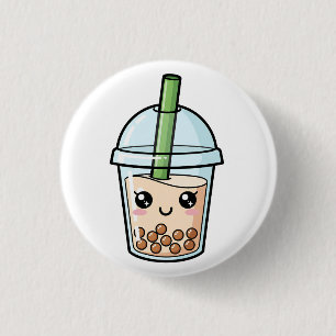 Cute Kawaii Smiling Boba Tea 3 Cm Round Badge