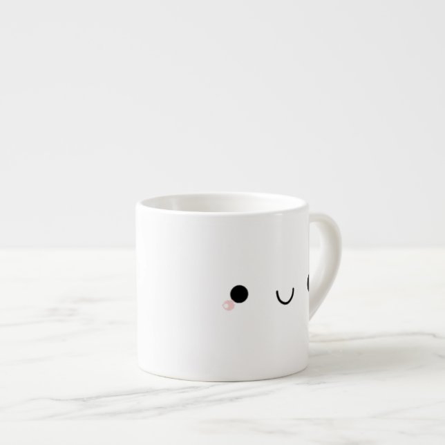 Cute Kawaii Smiling Japanese Emoticon Face Espresso Cup (Front Right)