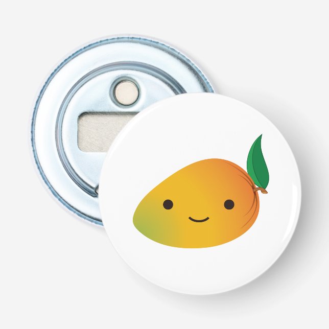 Cute Kawaii Smiling Mango Bottle Opener (Front)