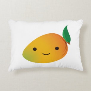 Cute Kawaii Smiling Mango Decorative Cushion