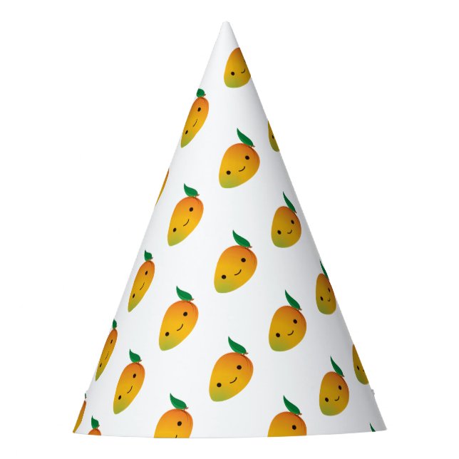 Cute Kawaii Smiling Mango Party Hat (Front)