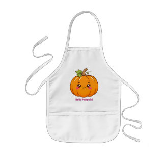Cute Kawaii Smiling Pumpkin Cartoon Kids Apron