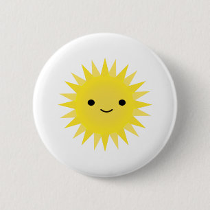 Cute Kawaii Smiling Sun 6 Cm Round Badge