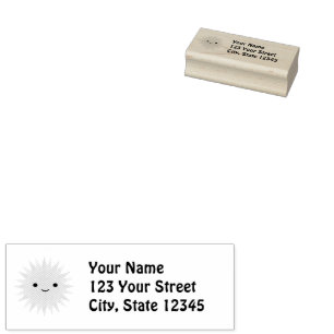 Cute Kawaii Smiling Sun  Rubber Stamp