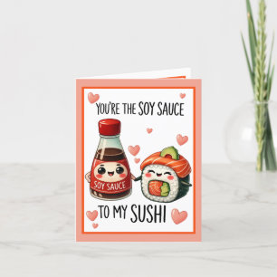 Cute Kawaii Soy Sauce and Sushi Thank You Card