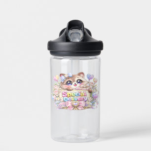 Cute Kawaii Special Delivery Cat Pastel Pink Busin Water Bottle
