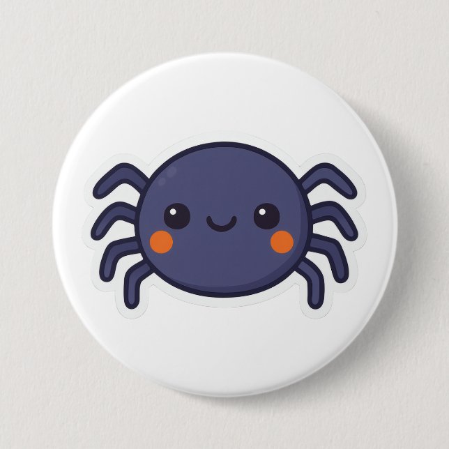 Cute Kawaii Spider 7.5 Cm Round Badge (Front)