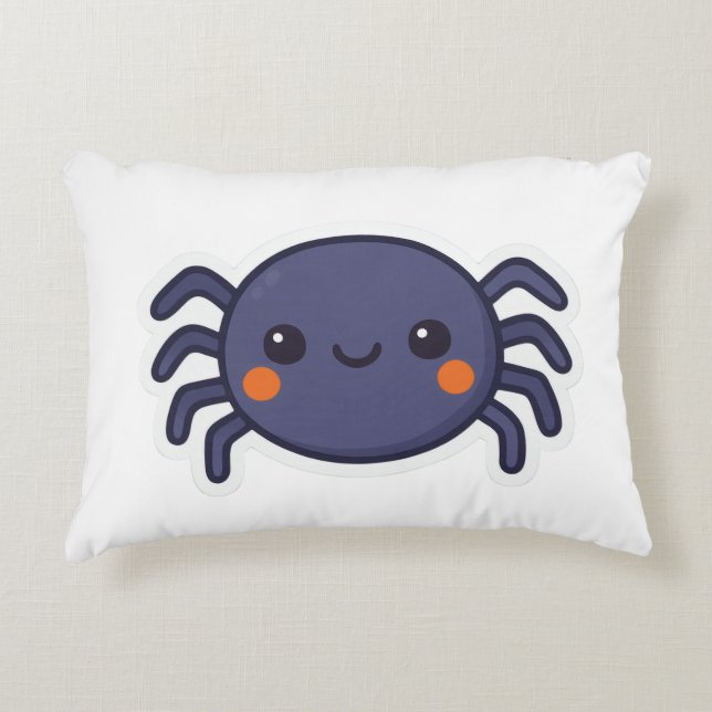 Cute Kawaii Spider Decorative Cushion (Front)