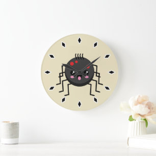 Cute Kawaii Spider Large Clock