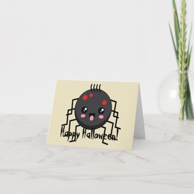 Cute Kawaii Spider Thank You Card (Front)