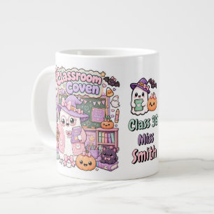 Cute Kawaii Spooky Teacher Ghost Halloween Large Coffee Mug