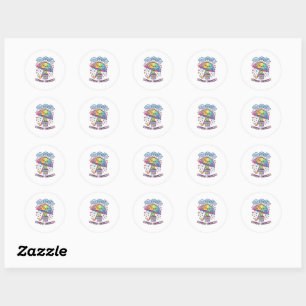 Cute Kawaii Spread Kindness Umbrella Cute Plant St Classic Round Sticker
