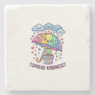 Cute Kawaii Spread Kindness Umbrella Cute Plant St Stone Coaster