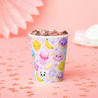 Cute Kawaii Squishies Girl Birthday Party Paper Cups