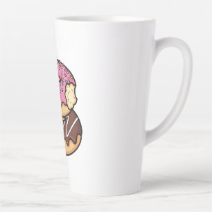 Cute Kawaii Stacked Donuts Illustration Latte Mug