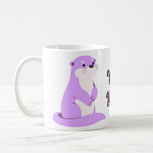 Cute Kawaii Standing Purple Sea Otter Mug