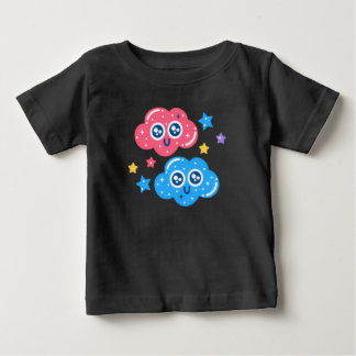 Cute Kawaii Starry Clouds – Pastel Cartoon Sky Ill Baby T-Shirt