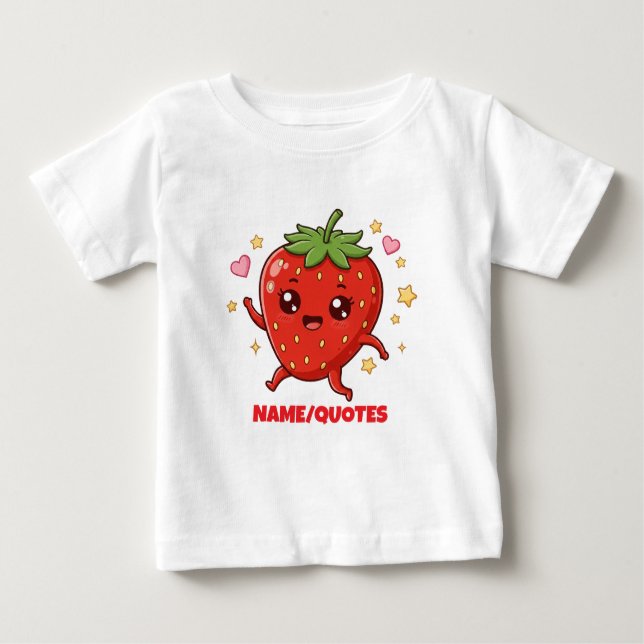 Cute Kawaii Strawberry Baby T-Shirt (Front)