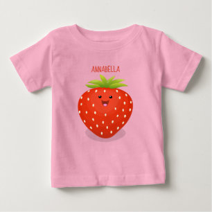 Cute kawaii strawberry cartoon illustration baby T-Shirt