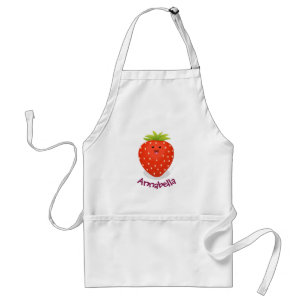Cute kawaii strawberry cartoon illustration standard apron