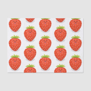 Cute kawaii strawberry cartoon illustration tissue paper