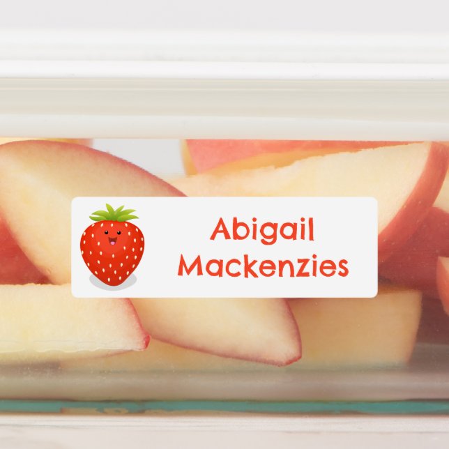 Cute kawaii strawberry cartoon personalised (Affixed)