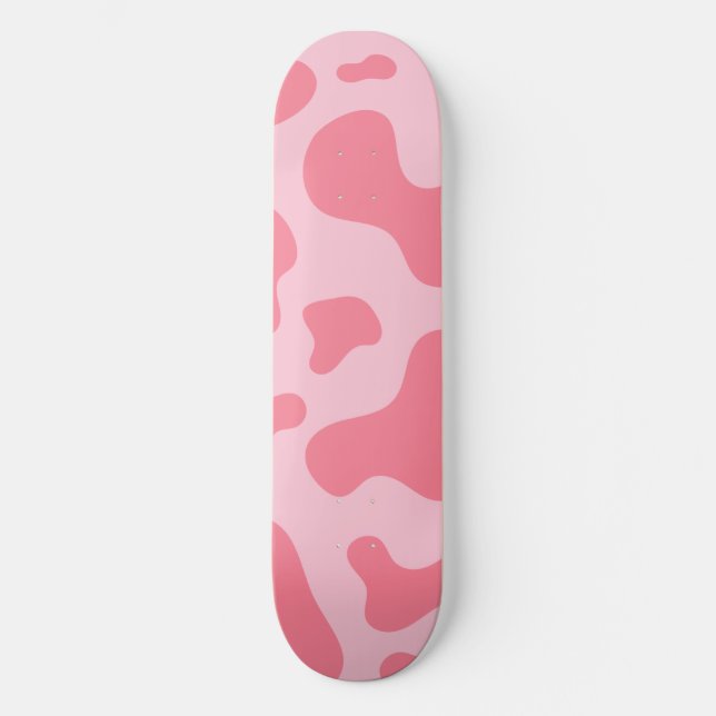 Cute Kawaii Strawberry Cow Pattern Skateboard (Front)