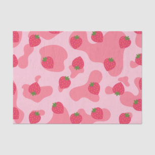 Cute Kawaii Strawberry Cow Pattern Tissue Paper