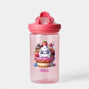 Cute Kawaii Strawberry Cupcake Personalised Water Bottle