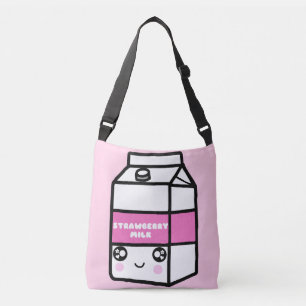 Cute Kawaii Strawberry Milk Pink Women's Crossbody Bag