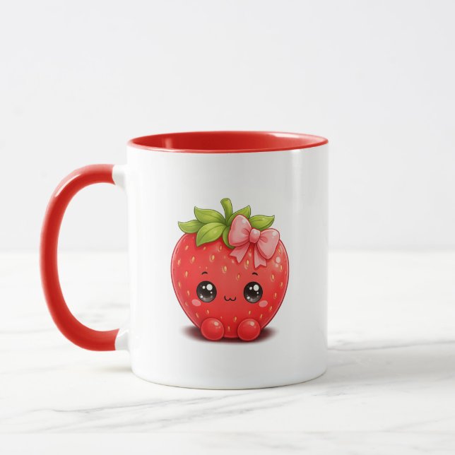 Cute Kawaii Strawberry Mug (Left)
