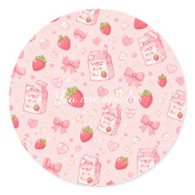 Cute Kawaii Strawberry Pattern Pink Past